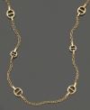 This Lauren by Ralph Lauren necklace features opulent style with a classic crossbar link pattern. Crafted in goldtone mixed metal. Approximate length: 36 inches.