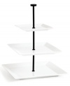 Offer your guests a little variety while keeping it casual. A part of The Cellar's versatile Whiteware collection, this tiered square server adds both convenience and dimension to your table.