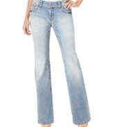 Kut from the Kloth offers a casual day must-have with these easy bootcut jeans. The faded, light blue wash makes them perfect for spring, too!