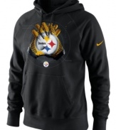 Hands down-make it apparent who your favorite football team is with this Pittsburgh Steelers NFL graphic hoodie from Nike.