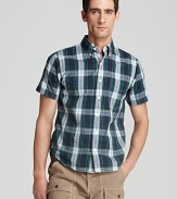 Jack Spade Bop Plaid Short Sleeve Sport Shirt - Classic Fit