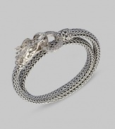 EXCLUSIVELY AT SAKS. From the Naga Lava Collection. Signature dragon head with white sapphire pavé ring. Can be worn as a bracelet or a necklace.White sapphire Sterling silver Length, about 15 Single width, about ¼ Hinge clasp closure Made in Bali 