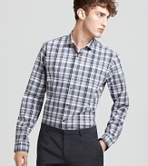 From HUGO comes the Edmond shirt--rendered in a neutral plaid that's perfect for every occasion.