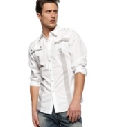 Add jeans. This shirt from INC International Concepts is ready to roll with your after-hours style.