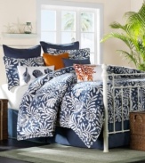 This European sham from Harbor House features luxe quilted details in a fresh navy hue for a chic addition to the Pacifica comforter sets.