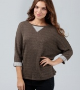 This easy pullover by Kut from the Kloth offers weekend style that sparkles, thanks to allover metallic knit. Try it with skinny jeans and boots! (Clearance)