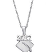 Commemorate his/her special day with a personalized keepsake necklace. Giani Bernini celebrates the class of 2012 with this polished graduation cap pendant. Crafted in sterling silver. Approximate length: 16 inches. Approximate drop: 1/2 inch.