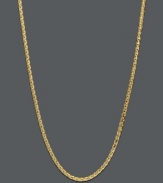 Rich color and intricate design combine. Necklace features a diamond cut wheat chain crafted in 14k gold. Approximate length: 16 inches.