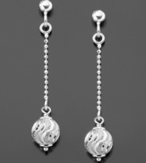 Get the party started with these gorgeous earrings featuring glittering balls. Crafted in sterling silver by Giani Bernini. Approximate drop: 1-3/4 inches.