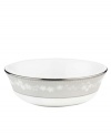 From soup to sorbet, this elegant bone china bowl displays a delicate floral design with textured white beads and stunning platinum trim to create the complete table setting. From Lenox's dinnerware and dishes collection. Qualifies for Rebate