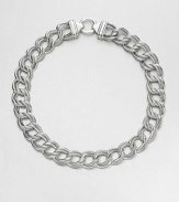 From the Chain Collection. A modern, dual-link curb chain in sleek sterling silver. Sterling silverLength, about 18Clasp closureImported 