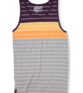 With a cool color palette, this big and tall polo shirt from LRG is striped to win.