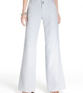 INC updates casual linen pants with glamorous rhinestone studs and a touch of crochet. Also available in a curvy fit.