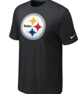 Go big! Display your love for the Pittsburgh Steelers loud and proud in this oversized-logo t-shirt from Nike.