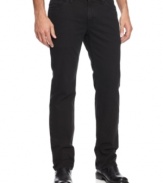 From DKNY Jeans, these straight leg jeans have a sleek and stylish look designed to dress up your casual look.