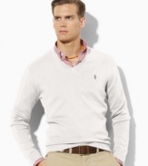 A handsome V-neck sweater designed from ultra-soft Pima cotton for a casual, comfortable look.