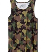 Fall into easy comfort and style with this cool camouflage tank from LRG.