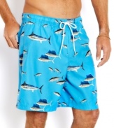 Set your hook into style with these fish print swim trunks from Nautica and you'll have your hands full reeling in the compliments.