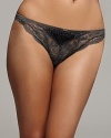 A sheer floral lace low-rise thong, a romantic style from Calvin Klein.