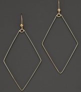 Make a modern statement with Lana's geometric drop earrings in 14K yellow gold.