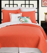 Always fun and vibrant, Trina Turk's Santorini Coral sham features a bold coral color and tone-on-tone quilting details for plush texture and a totally Trina flair.