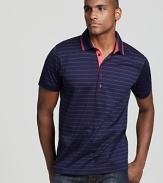 Sporty gets a touch of instant cool with a fine striped polo from Boss Black.