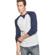 Under, over or alone, this thermal raglan shirt from Club Room is the perfect versatile basic.