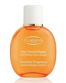 Feel happy, feel radiant, feel spirited! NEW Clarins Sunshine Fragrance has captured the scent of the sun. Uplifting and sparkling, it combines aromaphyto benefits, aromatic essential oils and plant extracts to make you feel happy, feel radiant and feel spiritedall year long.