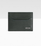 A smart leather card case in sumptuous pebbled leather with a front logo detail.Five card slots4½ W X 3HMade in Italy