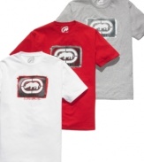 Break through your ordinary casual wardrobe with this cool logo tee from Ecko Unltd.