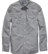 Ready for the weekend in a snap. This shirt from American Rag get you on the grid.