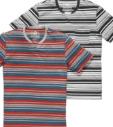 Go casual for the weekend with this cool striped T shirt from American Rag.