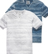 Savor the simple style of these split-neck t-shirts from Retrofit. Casual cool comes easy.