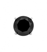 Back to black. A single black diamond (1 ct. t.w.) makes a poignant statement on this stainless steel stud earring for men. Approximate diameter: 6-1/2 mm.