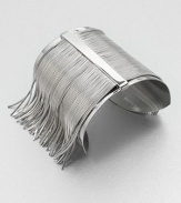 Cascading fringe chains give this bracelet trend-setting style. Sterling silverplated brassWidth, about 2.75Made in Italy