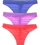 A basic thong with tonal stripe detail in fun fashion colors!