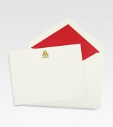 A hand-engraved, gold metallic pomegranate motif adorns these luxe 2-ply vellum stock notecards, which are accompanied by tissue-lined envelopes.Set of 10About 4 X 5.5Hand-engravedMade in USA