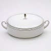 A subtle yet classic collection for formal dining in white fine bone china with platinum-toned accents.