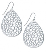 Intricate elegance. Touch of Silver's earrings are crafted in silver-plated brass with a filigree design for a pattern that's pleasing to the eye. Approximate length: 1-1/3 inches. Approximate width: 1 inch.