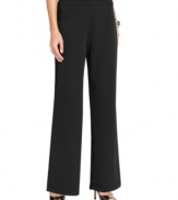 Jones New York's wide-leg pants create a dramatic silhouette that stays polished. Wear them at the office for perfectly professional appeal.