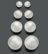 Round out your style. Versatile earring set by Unwritten features four pairs of ball studs in sterling silver (1-4 mm).