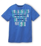 Laid-back California style arrives with a vibrant screen logo tee from GUESS Kids.