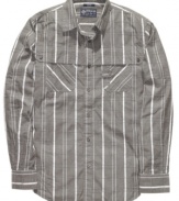 Square off in your weekend wardrobe. This American Rag shirt is always a winning look.