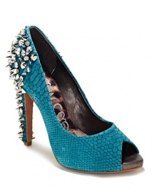 Make an unforgettable impression, coming or going, in these suede-covered, spike-heeled, notice-me platform pumps. By Sam Edelman.