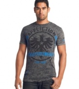 Paired with your best denim this t-shirt Affliction is ready for you to rock the beat come the weekend.