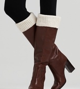 These footless, ribbed boot liners look cozy and chic folded over your leather knee-highs. By Ralph Lauren Hosiery.