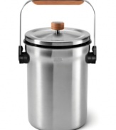 Start a collection that will save the planet by composting your food scraps in this stainless steel fingerprint-proof pail that puts your leftovers to good use by providing the right amount of oxygen prior to composting. Odors are always kept under wraps due to the aerated lid and natural charcoal filter. 5-year warranty.