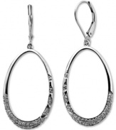 Smooth ovals with a hint of shine. These beautiful drop earrings are set in 14k white gold with round-cut diamonds at the bottom (3/8 ct. t.w.). Approximate drop: 1-3/4 inches.