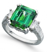 Guilt-less green. Affordable, stunning sparkle defines Arabella's beautiful green Swarovski zirconia ring (12-9/10 ct. t.w.). Set in sterling silver. Size 7.