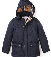 Little ones will stay warm in classic style with this timeless Burberry jacket, complete with plenty of pockets for stashing tiny winter treasures.